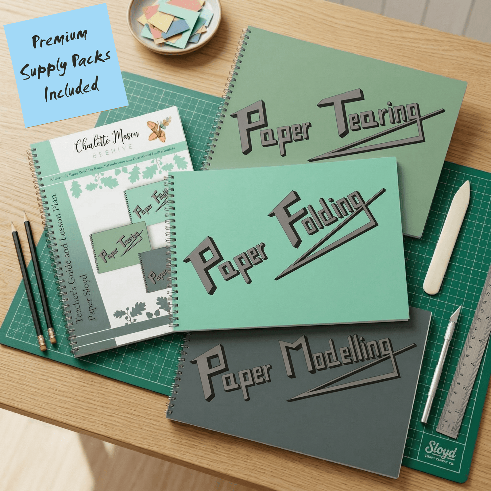 A Course in Paper Sloyd Book and Supply Pack Bundle (Premium)